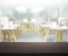 Table Top And Blur Office Of Background