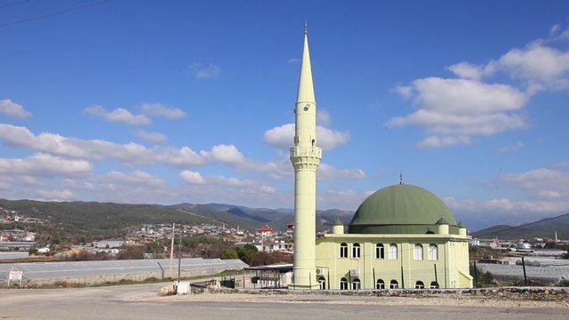 Mustafa Mosque Ersoy.  A time-lapse recording of Mustafa Mosque Ersoy in Turkler in the province of Alanya, Turkey.