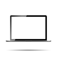 Laptop on white background, vector
