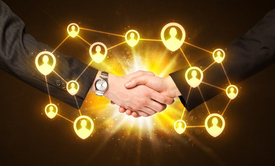 Social netwok connection handshake