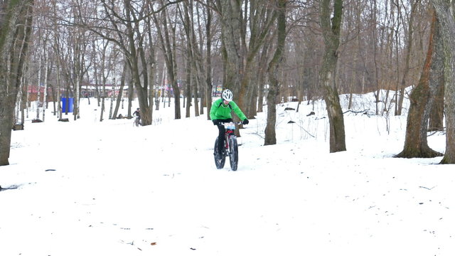 Winter Mountain Bike Race at Hyperborea Snow Fest in Petrozavodsk, Russia