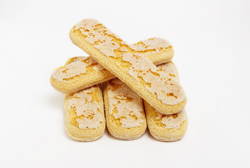 fresh ladyfingers on white background