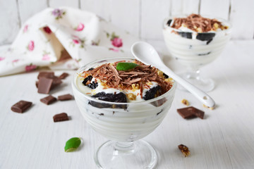 dessert with prunes, walnuts and cream cheese
