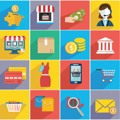 Vector illustration set of shopping icons