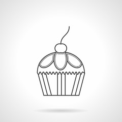 Cupcake dessert flat line design vector icon