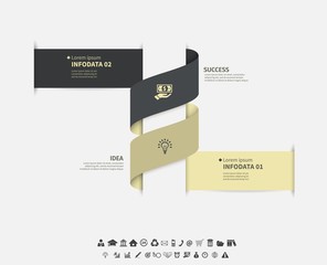 Vector infographic template. Design business concept for presentation, graph and diagram. 2 options, parts, steps or processes. EPS10.