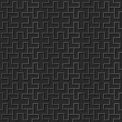 Seamless 3D elegant dark paper art pattern 333 Spiral Rectangle Geometry
