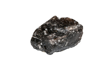 Black obsidian with white dots from Indonesia isolated 