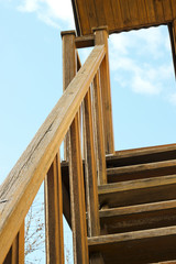 Wooden stairs to the sky
