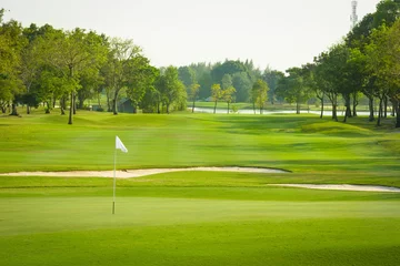 Abwaschbare Fototapete Golf Landschaftsansicht des Golfplatzes