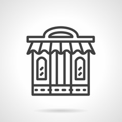 Deli store black line design vector icon