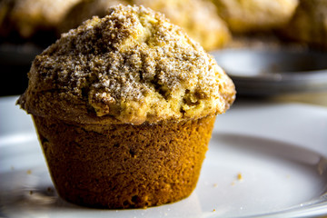 Freshly made brown sugar and cinnamon apple muffins - Powered by Adobe