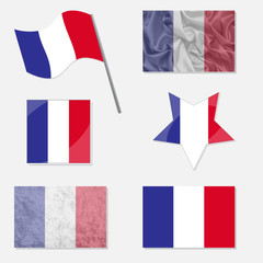 Set with Flags of France