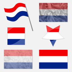 Set with Flags of Netherlands