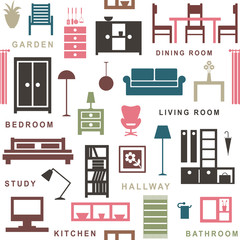 Furniture seamless pattern 1