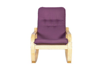 The lilac soft rocking-chair on light legs isolated