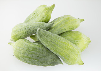 Caigua - Cyclanthera pedata on white background.