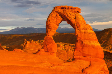 Delicate Arch during Sunset in Utah USA