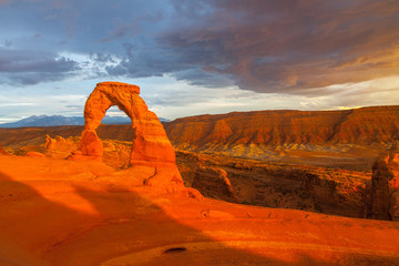 Delicate Arch during Sunset in Utah USA