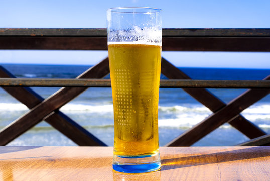 Glass of Beer on the Sea