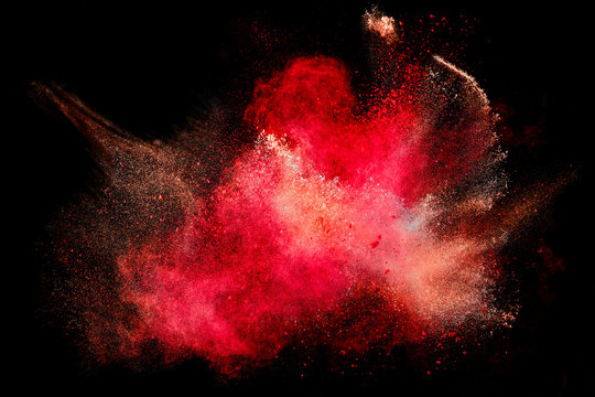 Colorful Dust Particle Explosion Isolated on Black