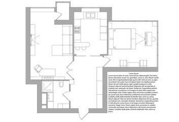 Plan one-bedroom apartment