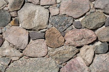 Alte Mauer aus Feldsteinen - Feldsteinmauer - Hintergrund