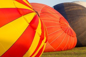 Colorful hot air balloon early in the morning
