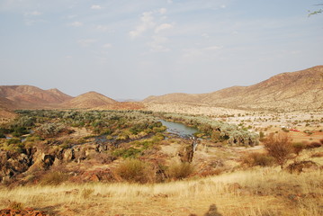 beautiful desert landscape in Namibia at Epupa Falls