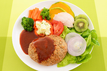 おいしそうなハンバーグステーキ 