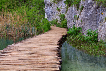 Wood path in the Plitvice national park