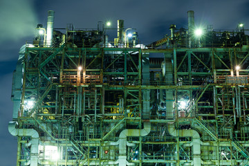 Industrial manufacturing Factory at night