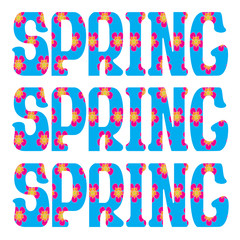 spring flowers in the word vector illustration