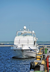 Fototapeta premium Motor yacht in jetty