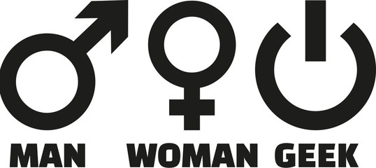 Man woman geek - obrazy, fototapety, plakaty
