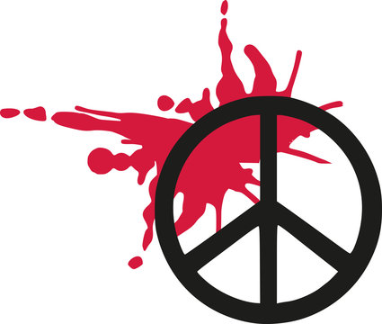 Peace sign with blood