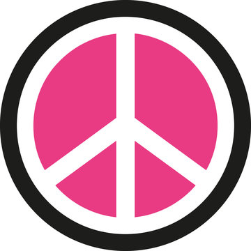 Peace sign inverted in pink