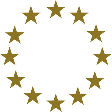 Gold stars in circle
