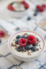 Joghurt mit Müsli und Früchten 