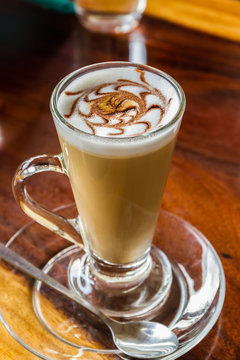 Cappuccino or latte coffee.