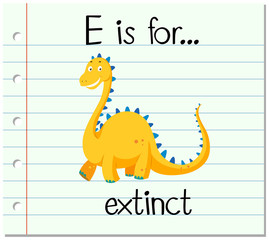 Flashcard letter E is for extinct