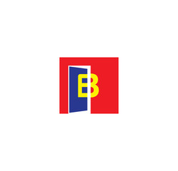B initial letter with door