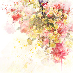 Naklejka na ściany i meble Watercolor Floral Background
