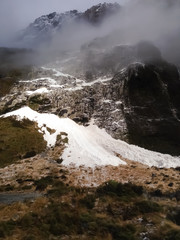 mountains covered with snow