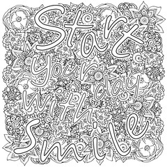 Pattern for coloring book. Ethnic retro design