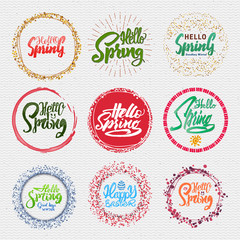 Hello Spring lettering calligraphy