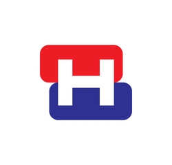 Obraz premium H initial letter with twin square