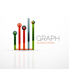 Abstract logo idea, linear chart or graph  business icon. Creative vector logotype design template
