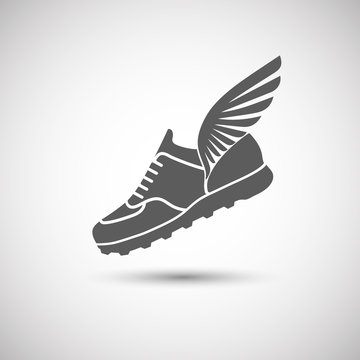 sports shoes with wings icon