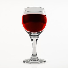 glass of wine on a white background